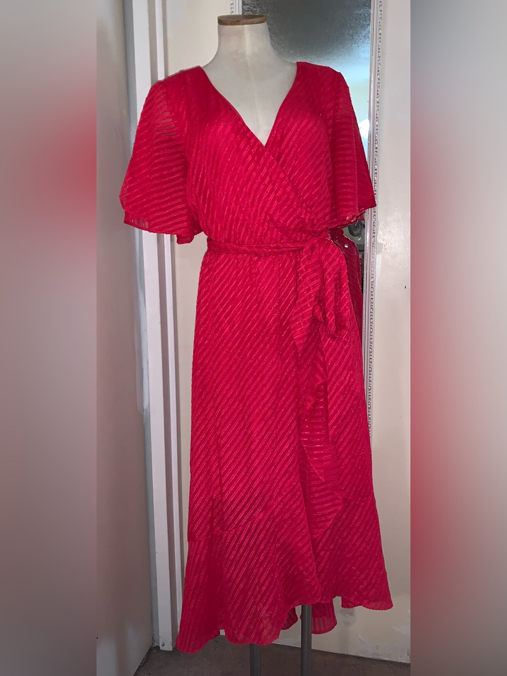 Faux wrap dress.